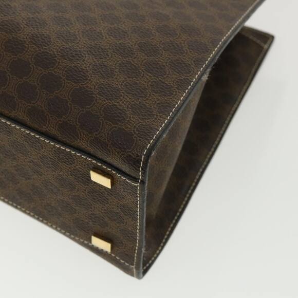 CELINE Macadam Canvas Hand Bag Pvc Leather Brown - Picture 9 of 13